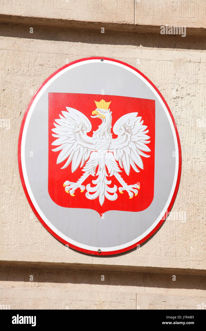 White Eagle (Corzel Bialy) Polish national coat of arms, Krakow, Lesser