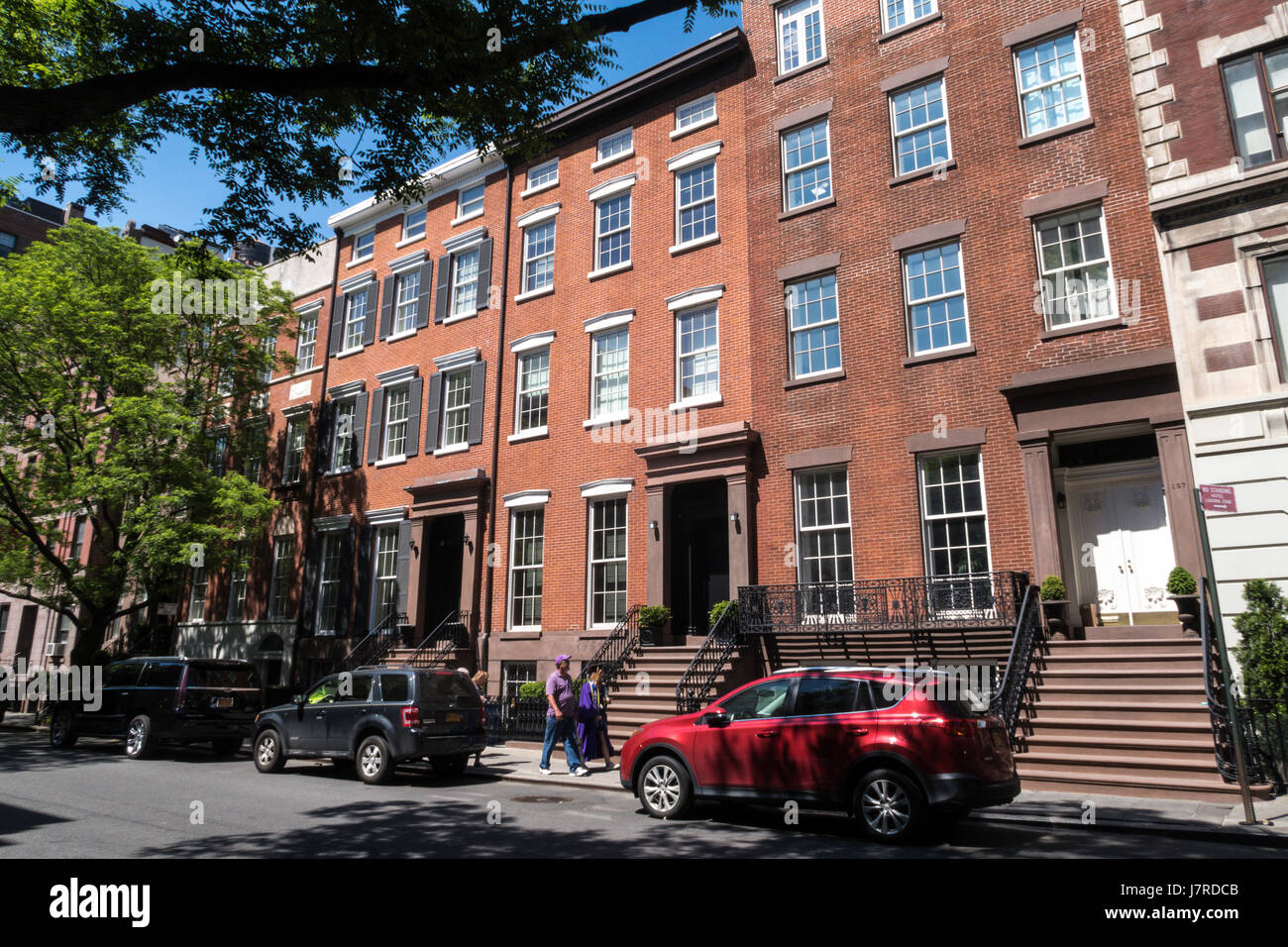 Waverly Street in Greenwich Village, NYC, USA Stock Photo