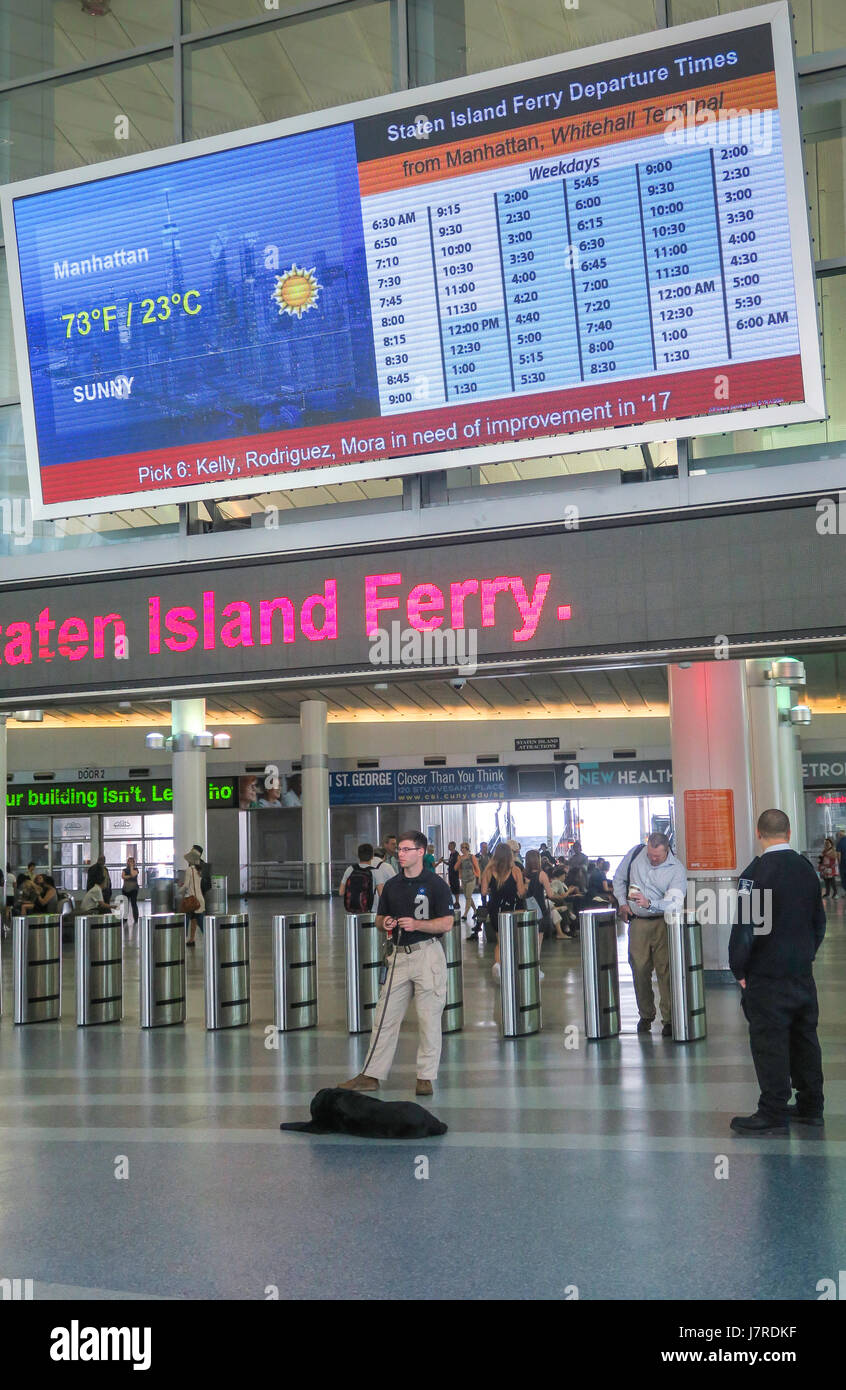 Staten Island Ferry Building Terminal, Manhattan, NYC, USA Stock Photo