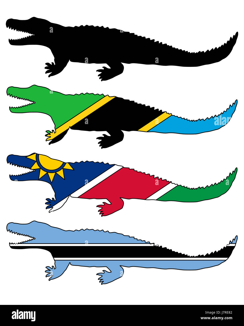 nile crocodile flags Stock Photo - Alamy