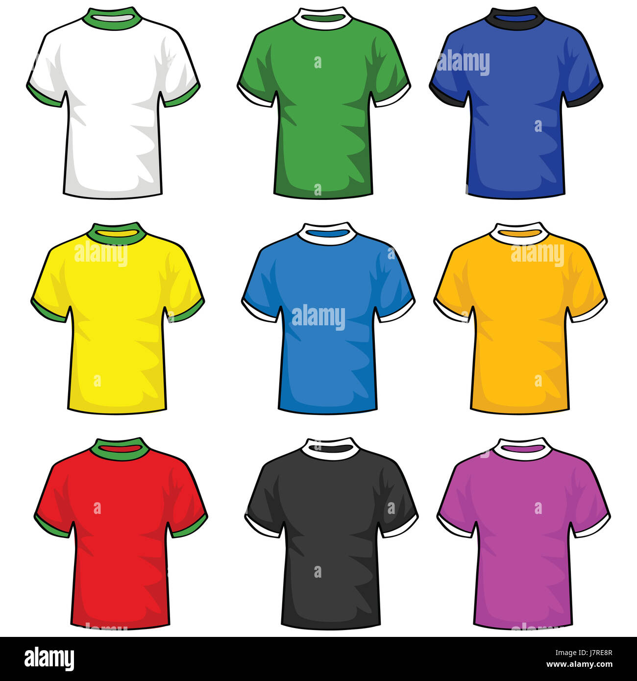 shirt clothing cartoon clothes art colour graphic blank european caucasian Stock Photo