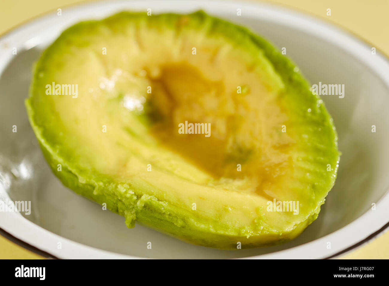 peeled avocado half Stock Photo