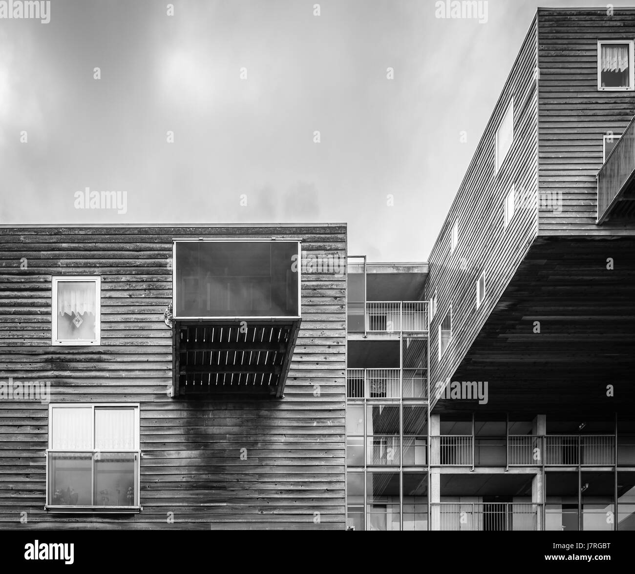 Amsterdam, Netherlands - August 08, 2016: WoZoCo is a project by MVRDV architects to provide 100, one-bedroom dwellings for seniors in Amsterdam. The  Stock Photo