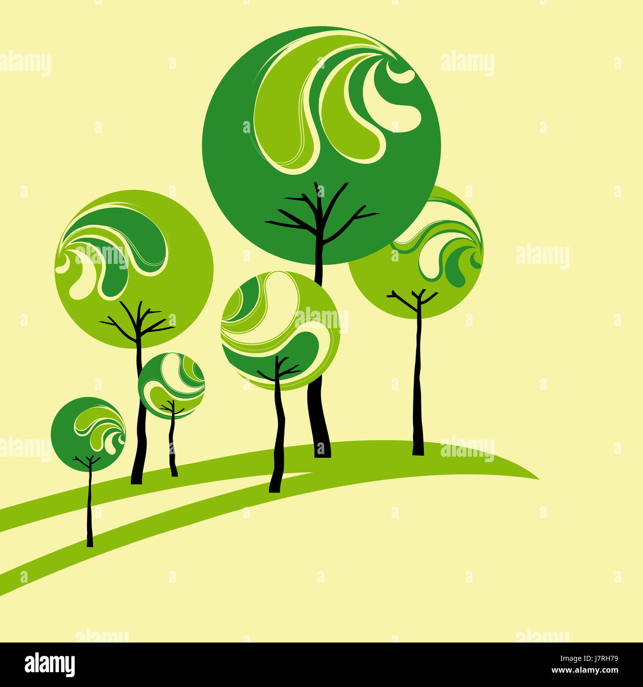 eco tree ecology abstract greeting card lawn green backdrop background ...