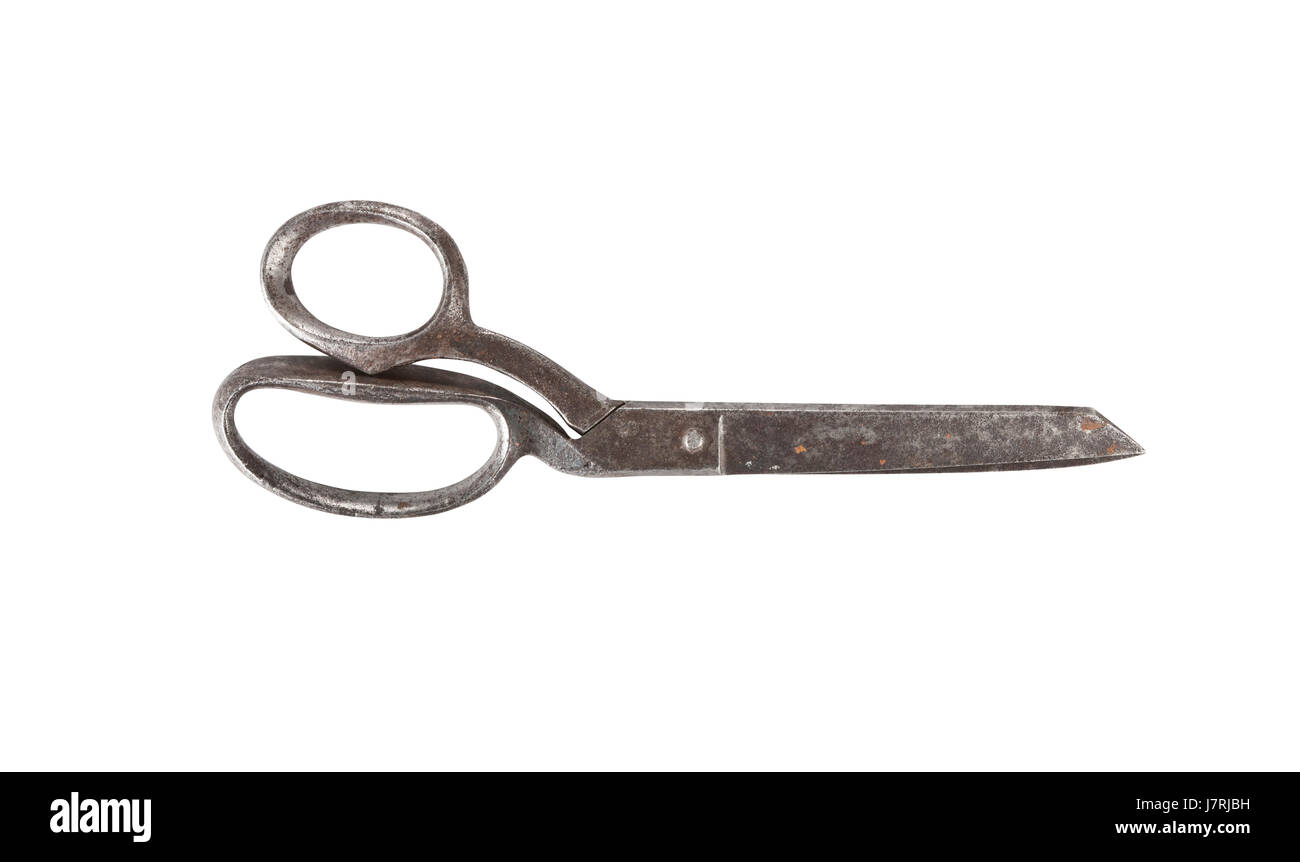 Vintage Metal Cutting Scissors On Wooden Stock Photo 2268010861