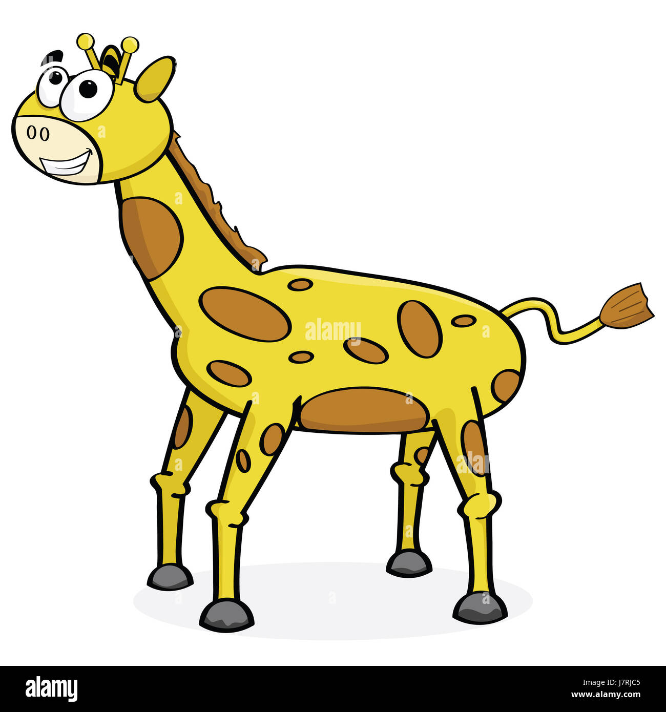 animal fauna africa safari giraffe cartoon maddening pert coquettish cute laugh Stock Photo