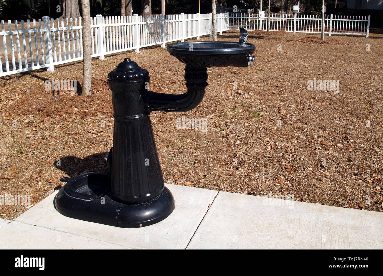 drink drinking bibs park fountain outdoor outside flush cast water iron