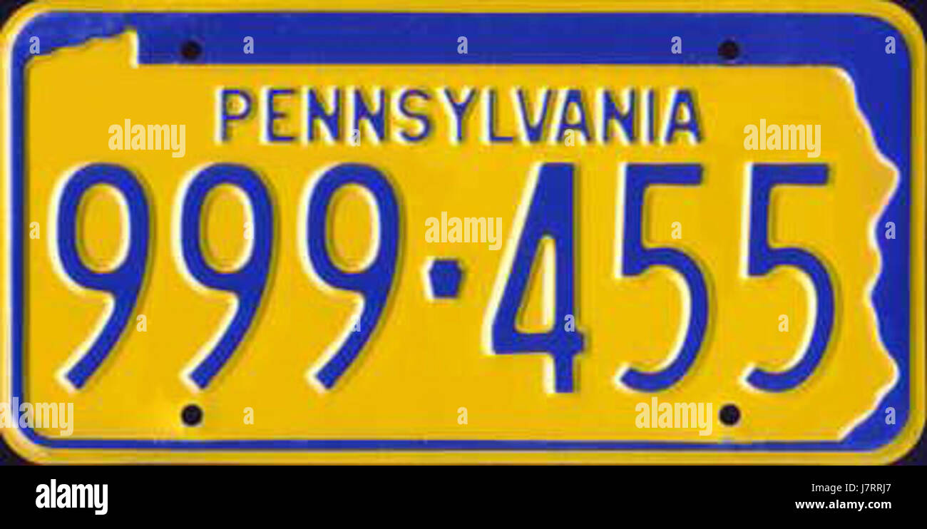1965 Pennsylvania License Plate Stock Photo