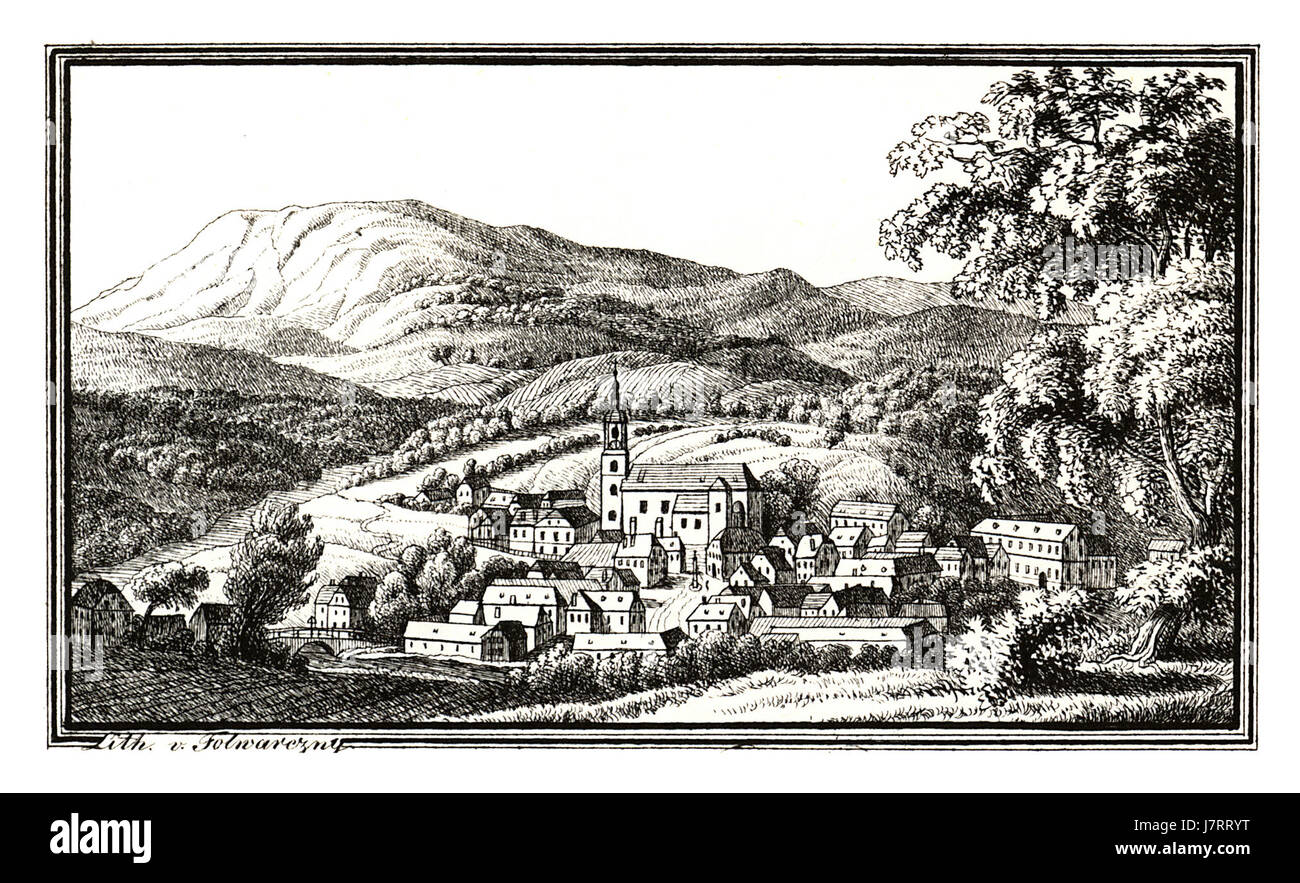 222 Pischelsdorf, Gleisdorf   gez Simon. Pregatter, lit. von Folwarczni J.F.Kaiser Lithografirte Ansichten der Steiermark 1830 Stock Photo