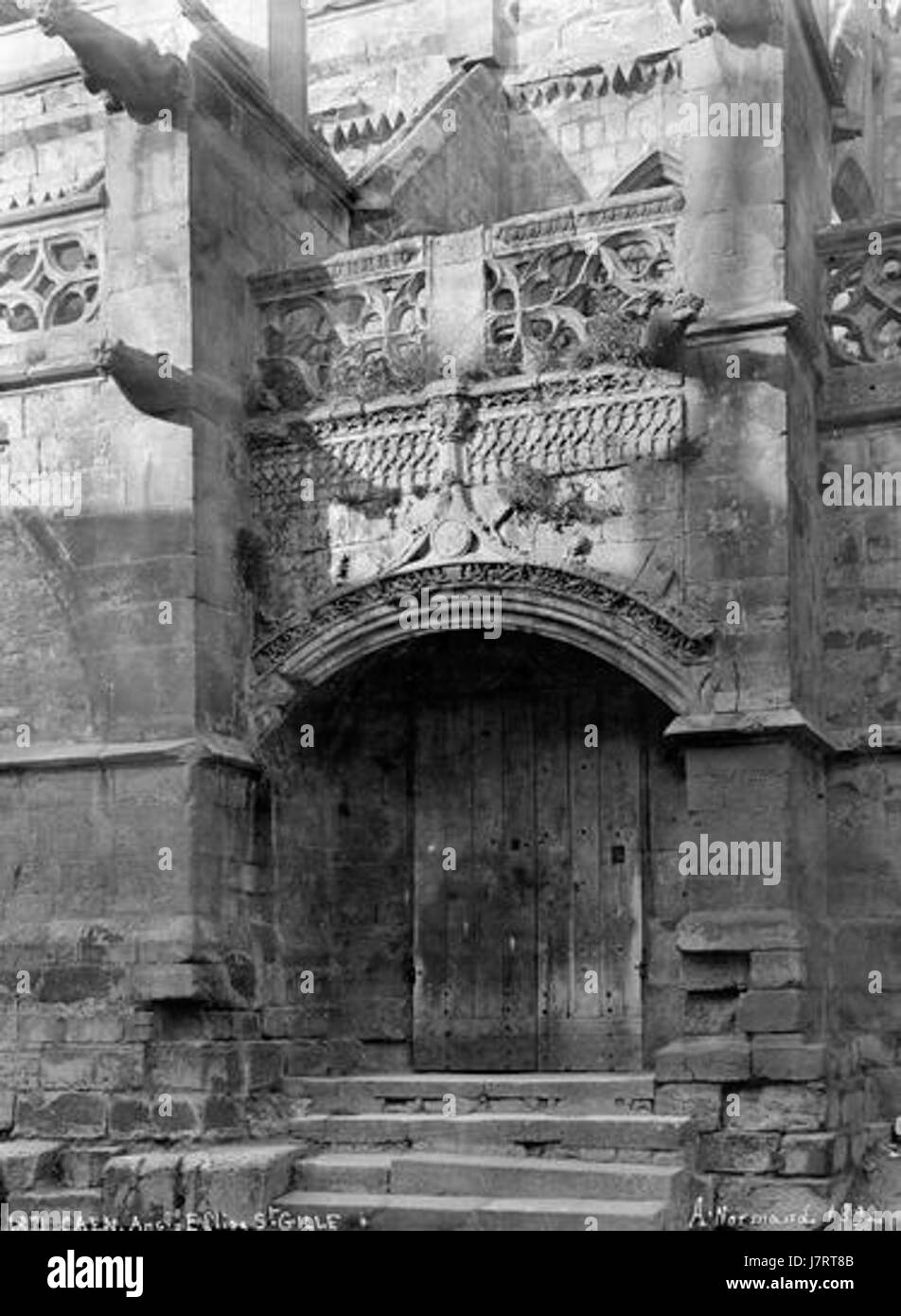 Caen eglise saintgilles portail ANNormand Stock Photo