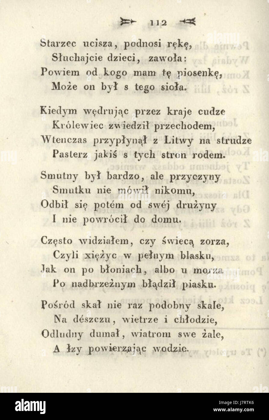 'Adam Mickiewicz Poezye 1822' refers to the collection of poems by the renowned Polish poet Adam Mickiewicz, published in 1822, which holds significant value in Polish literary history. Stock Photo