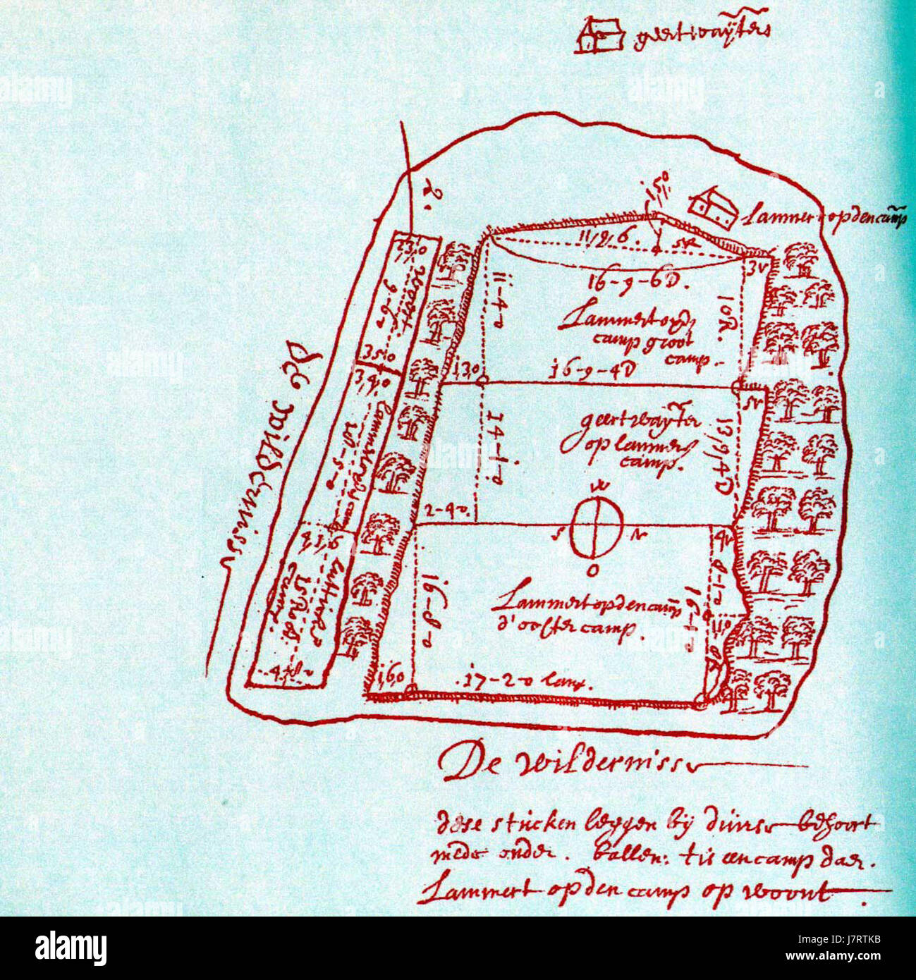 Boerderij Kamps grondschattingsregister 1642 1654 Stock Photo