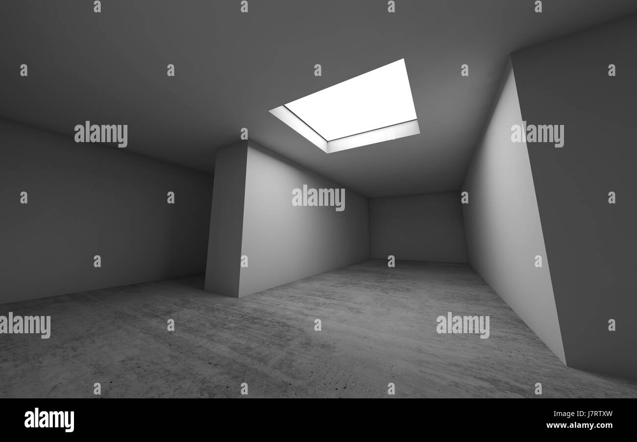 Abstract contemporary architecture template, empty room interior