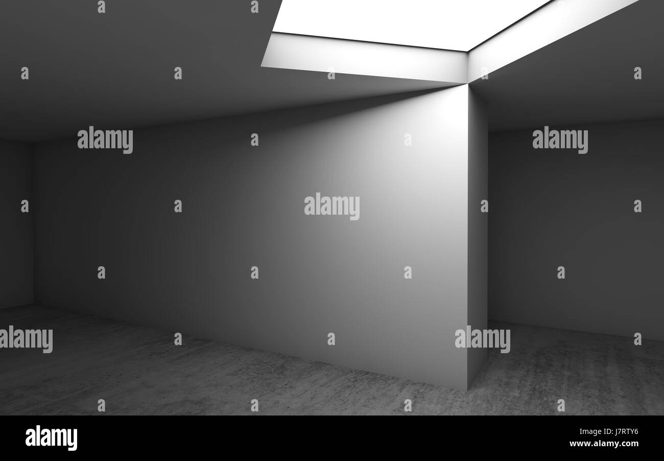 Abstract contemporary architecture template, empty room interior