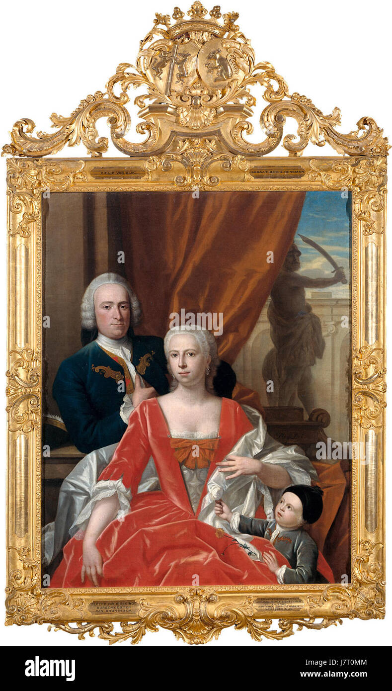 Berend van Iddekinge (1717 1801) met zijn echtgenote Johanna Maria Sichterman (1726 56) en hun zoontje Jan Albert (geb 1744) Rijksmuseum SK A 1778 Stock Photo