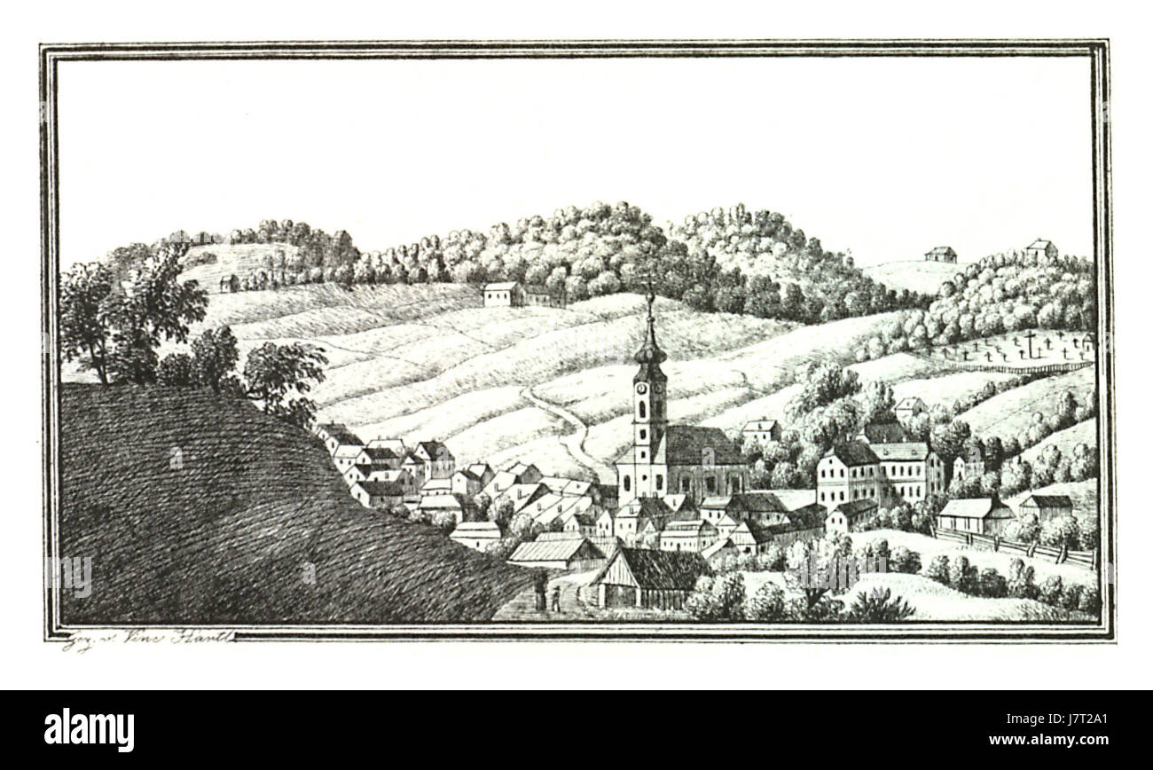 062 Gnas, Feldbach, gez. von Vincent Hartl   J.F.Kaiser Lithografirte Ansichten der Steiermark 1830 Stock Photo