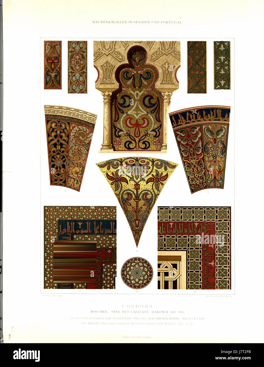 026 029 Cordoba Farbige Details von Mosaiken in der Moschee Stock Photo