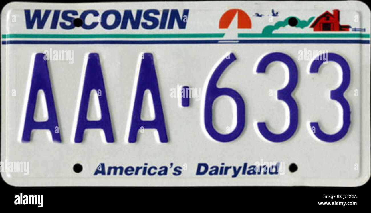 1986 Wisconsin License Plate Stock Photo Alamy