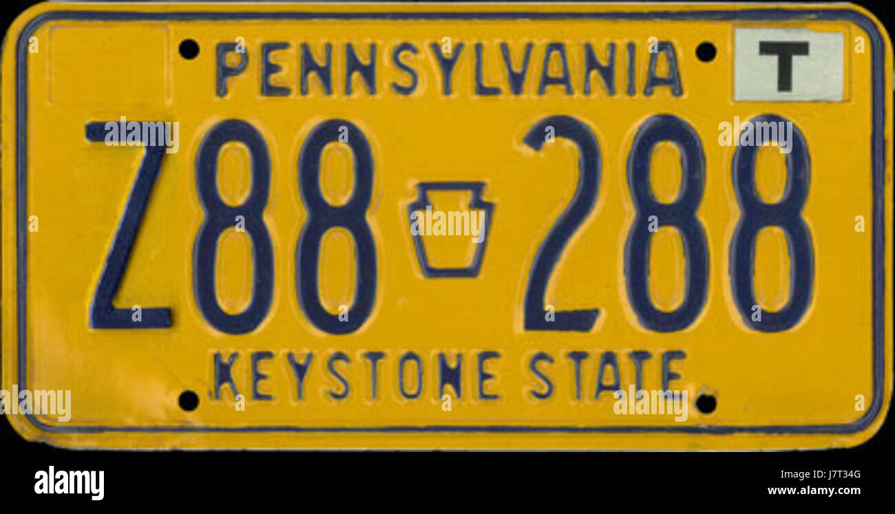 1979 Pennsylvania License Plate Stock Photo