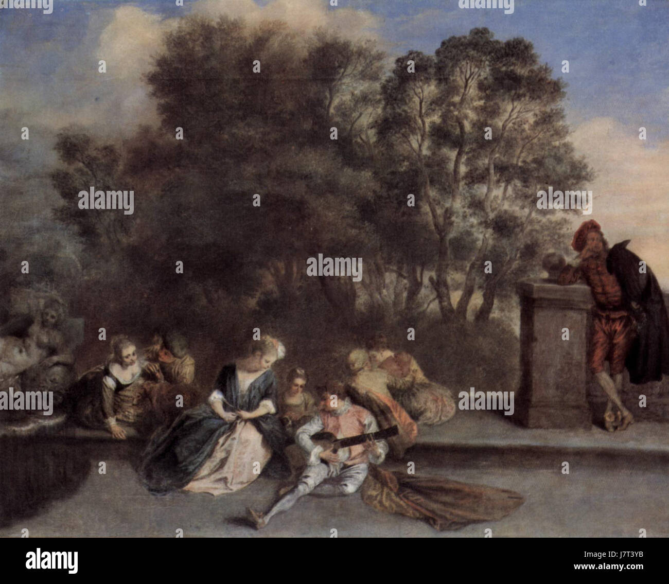 A depiction of the French Rococo painter Antoine Watteau, showcasing ...