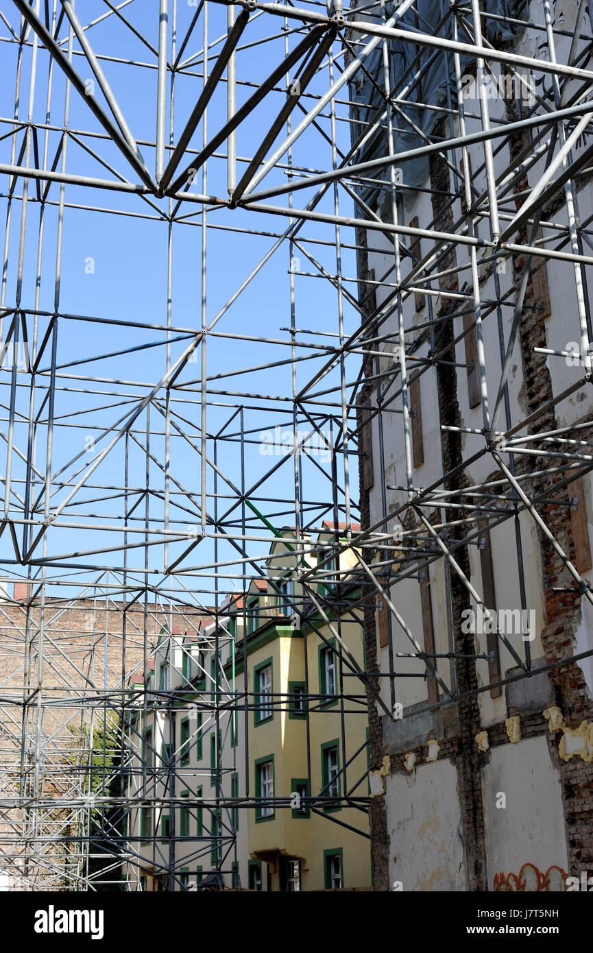 aspire munich scaffold scaffolding redevelopment to support sustain old Stock Photo