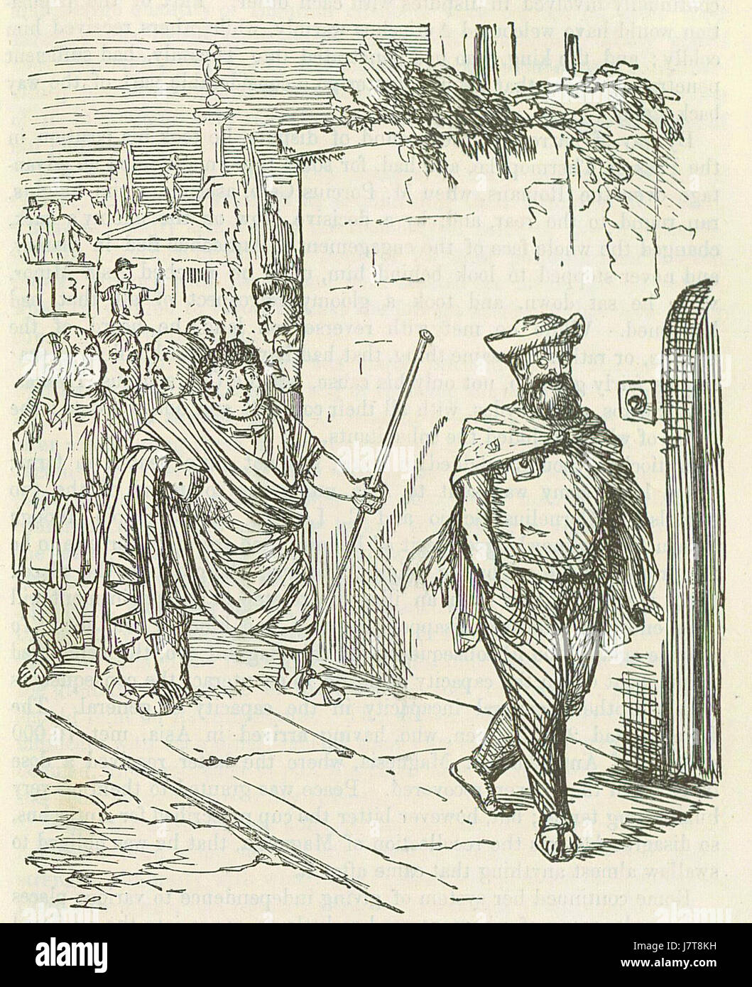 Comic History of Rome p 197 Hannibal leads the Ambassadors rather a fatiguing Walk round Carthage Stock Photo