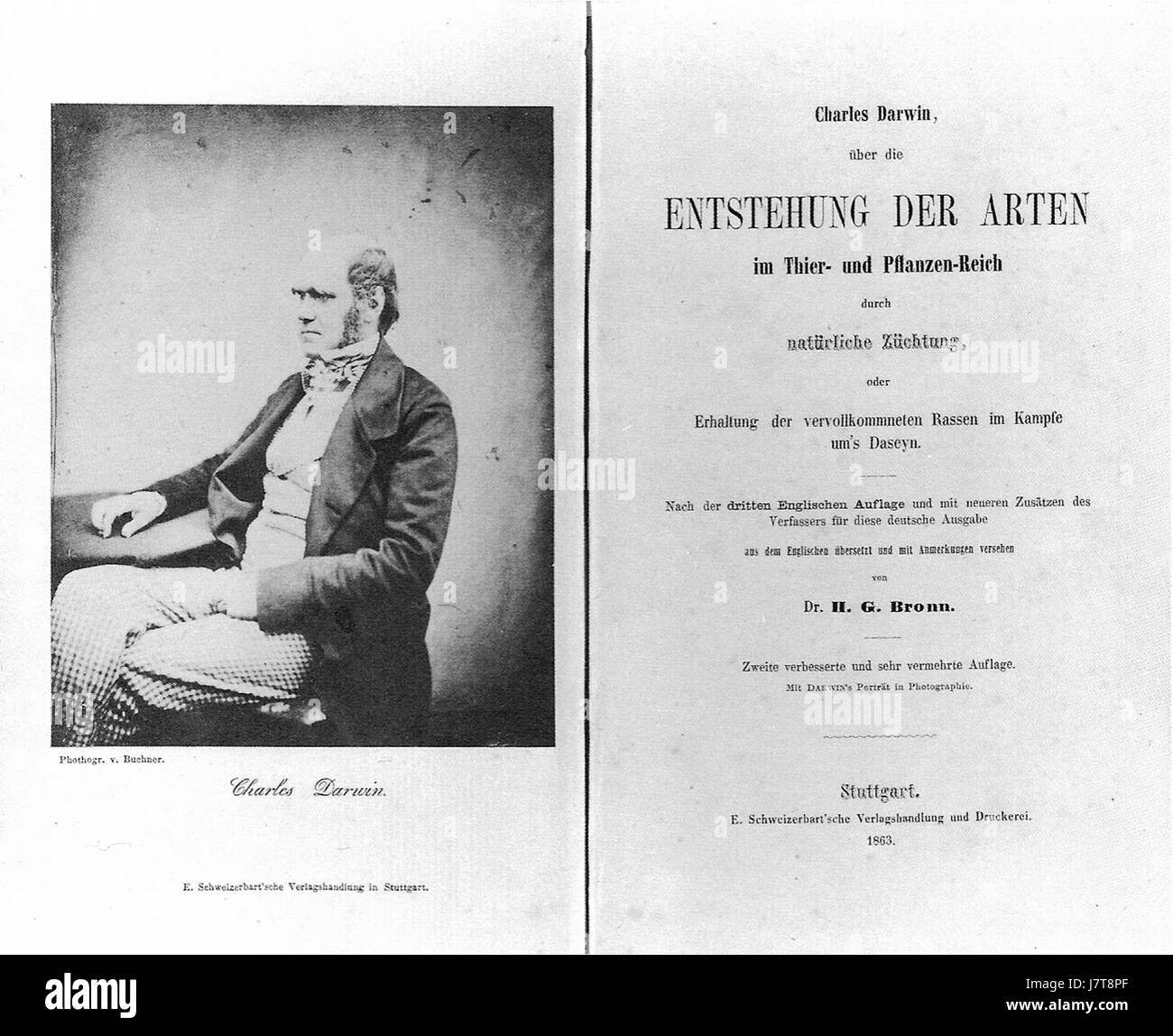 Charles Darwin   Entstehung der Arten Titelblatt 1863 (113) Stock Photo