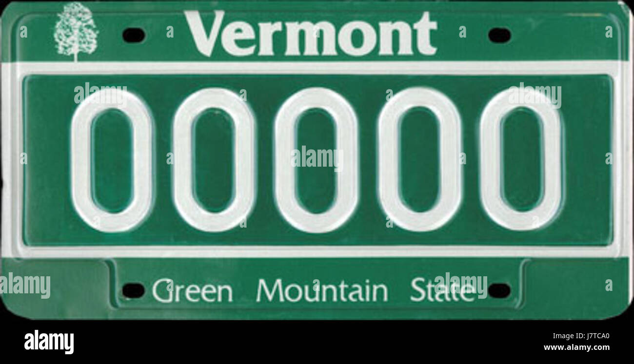 1985 Vermont License Plate Sample Stock Photo Alamy