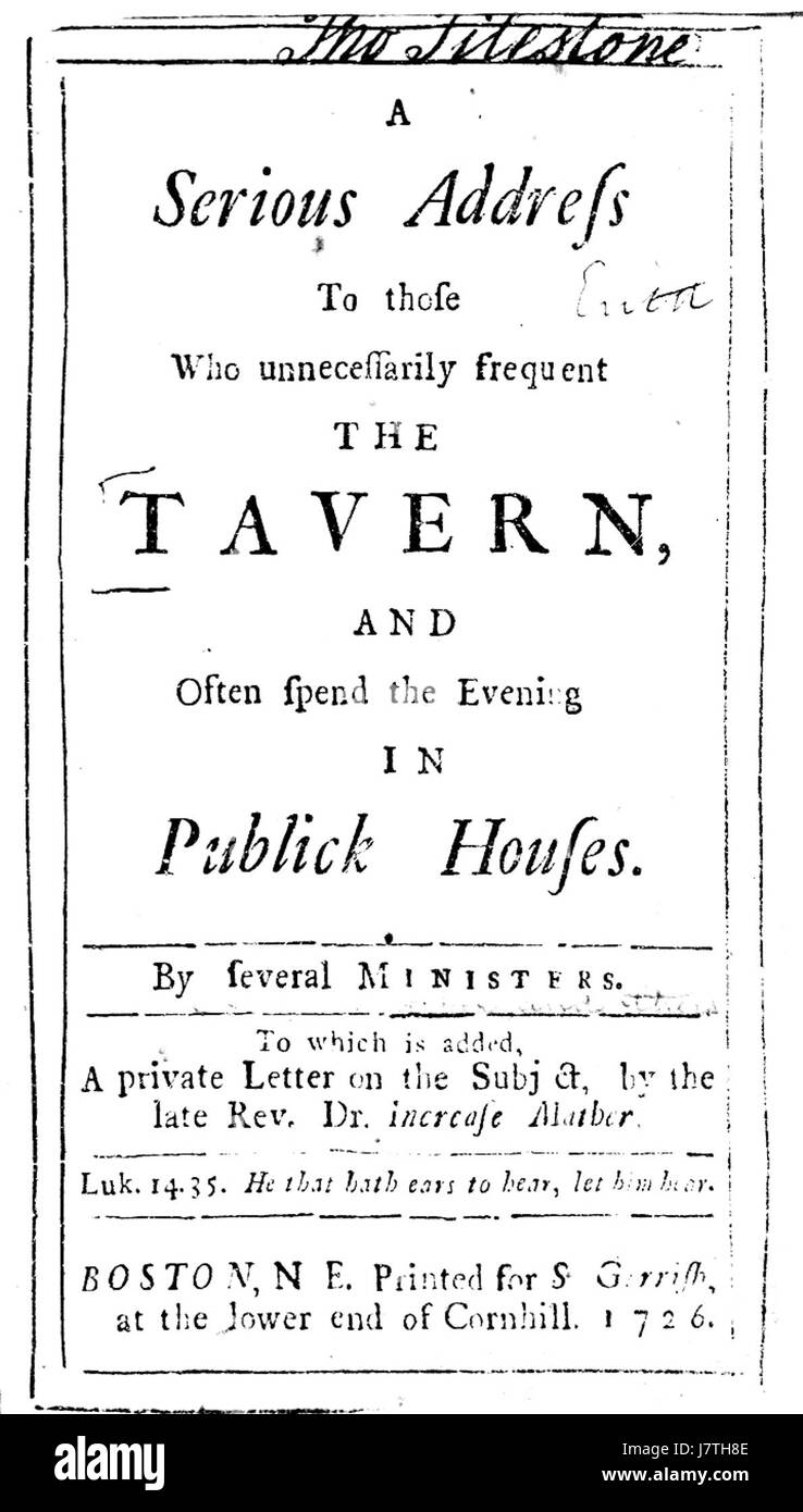 1726 tavern Boston Stock Photo