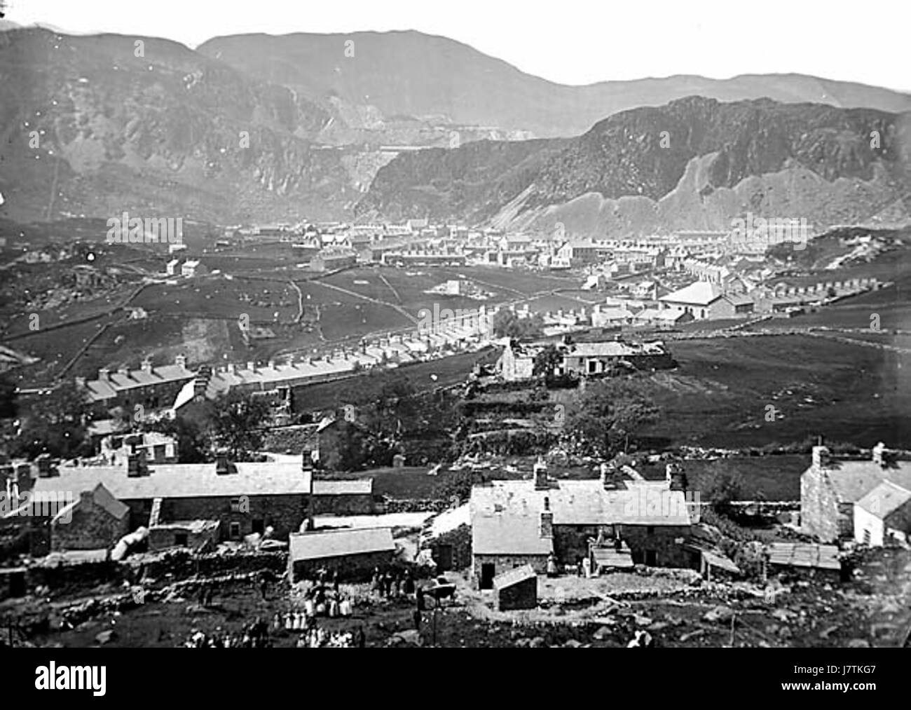 A view of Blaenau Ffestiniog from Graig Ddu NLW3361243 Stock Photo Alamy