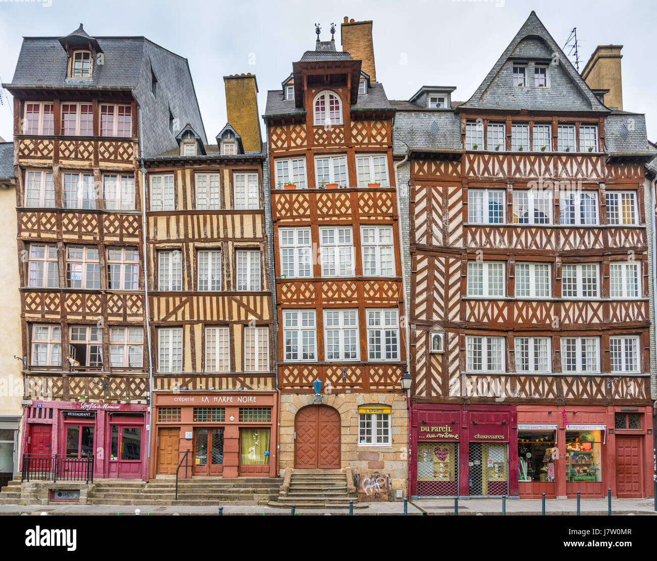 Medieval houses in Rennes, Brittany Stock Photo Alamy