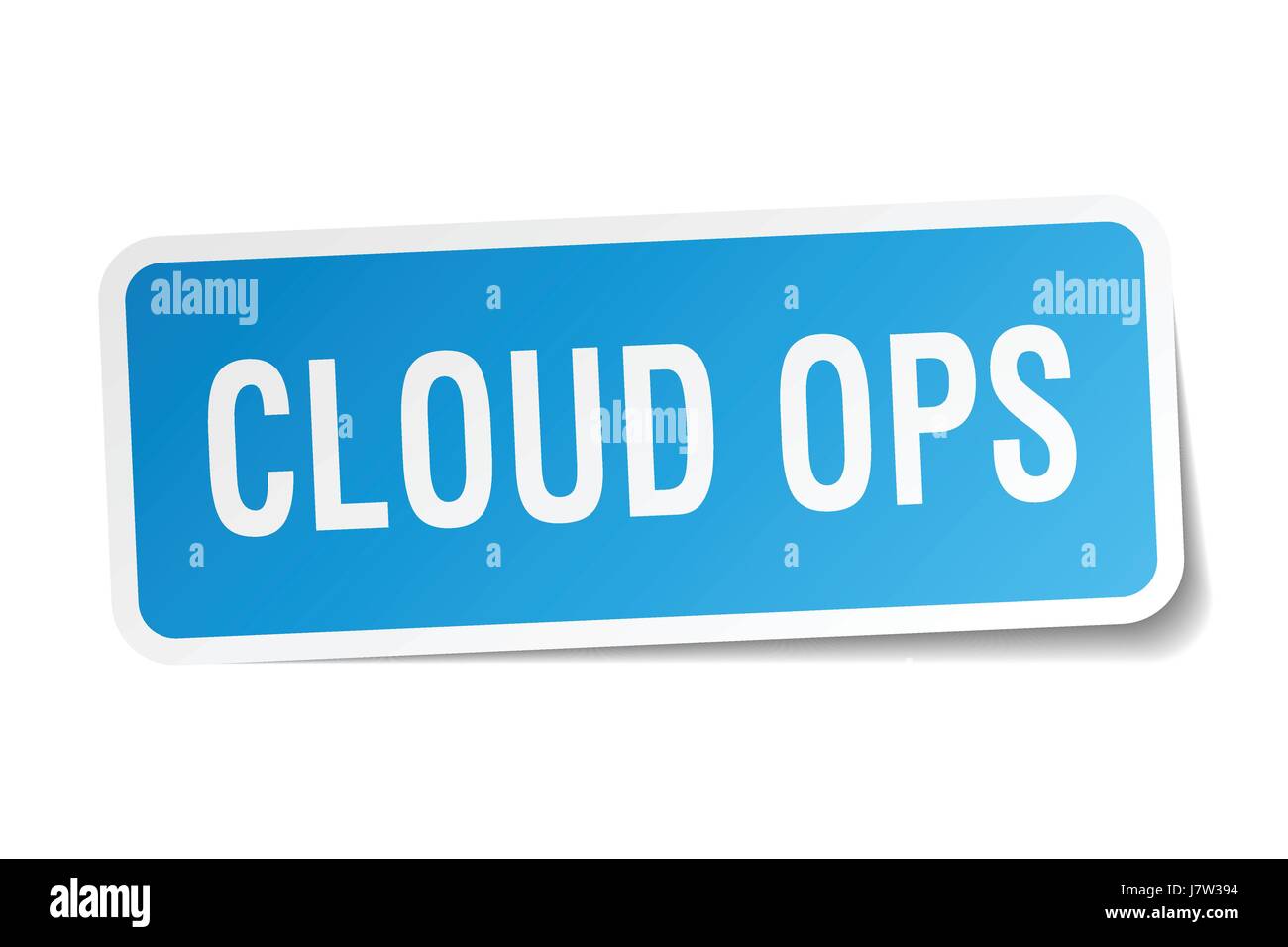 cloud ops square sticker on white Stock Vector Image & Art - Alamy