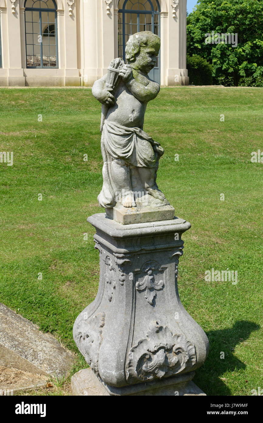 Cherub, early 1700s, at the Orangery   Wrest Park   Bedfordshire, England Stock Photo