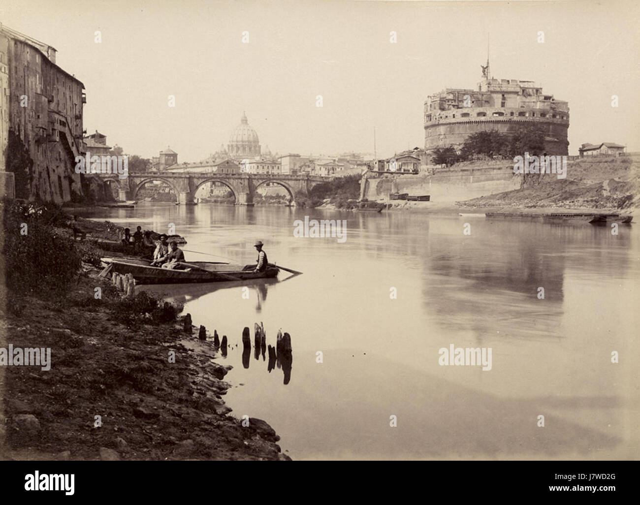 Mauri Castel Achille Mauri's painting 'Roma, Tevere con Castel Sant'Angelo' captures ...