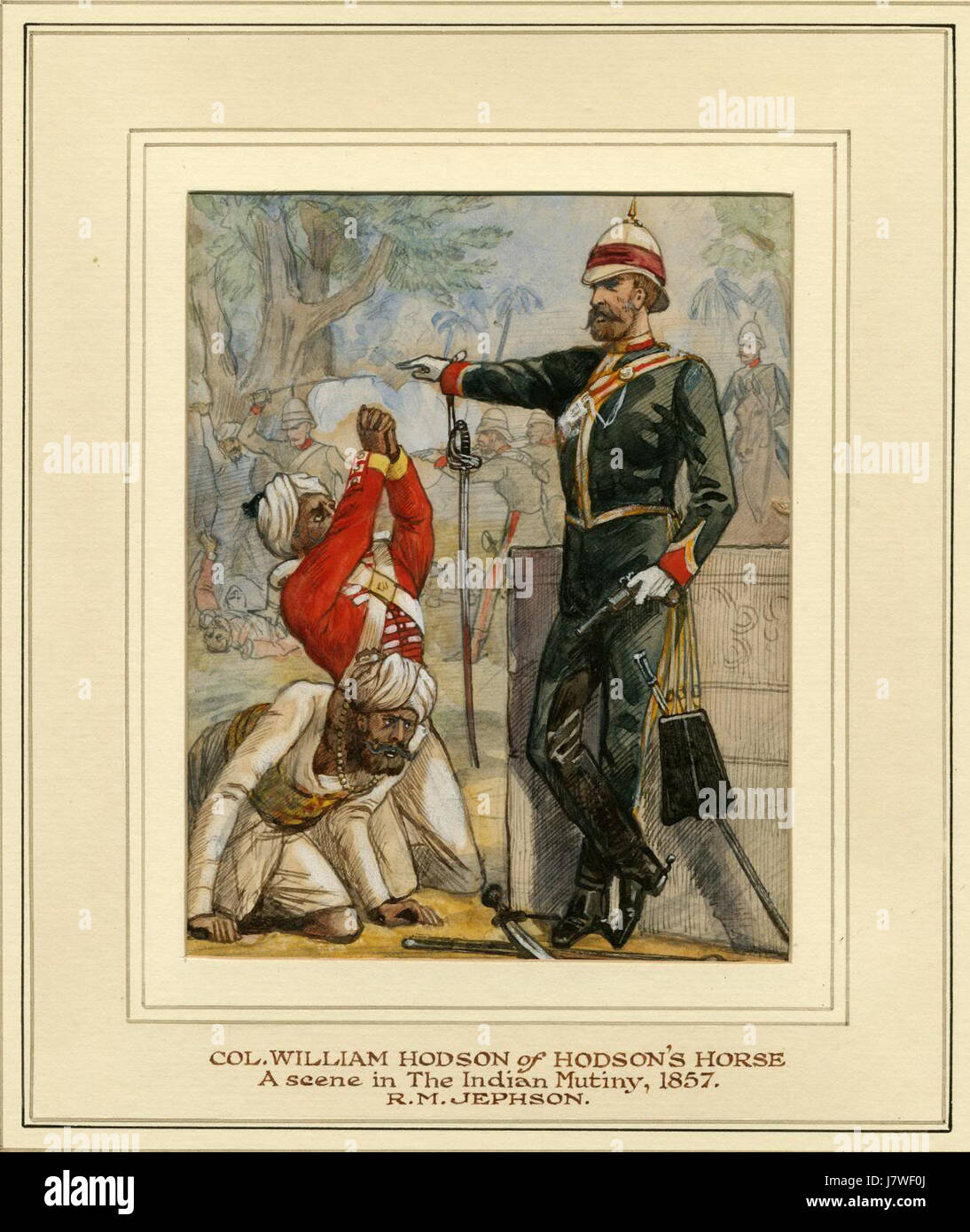 COL.WILLIAM HODSON of HODSON'S HORSE A scene in The Indian Mutiny, 1857 Stock Photo