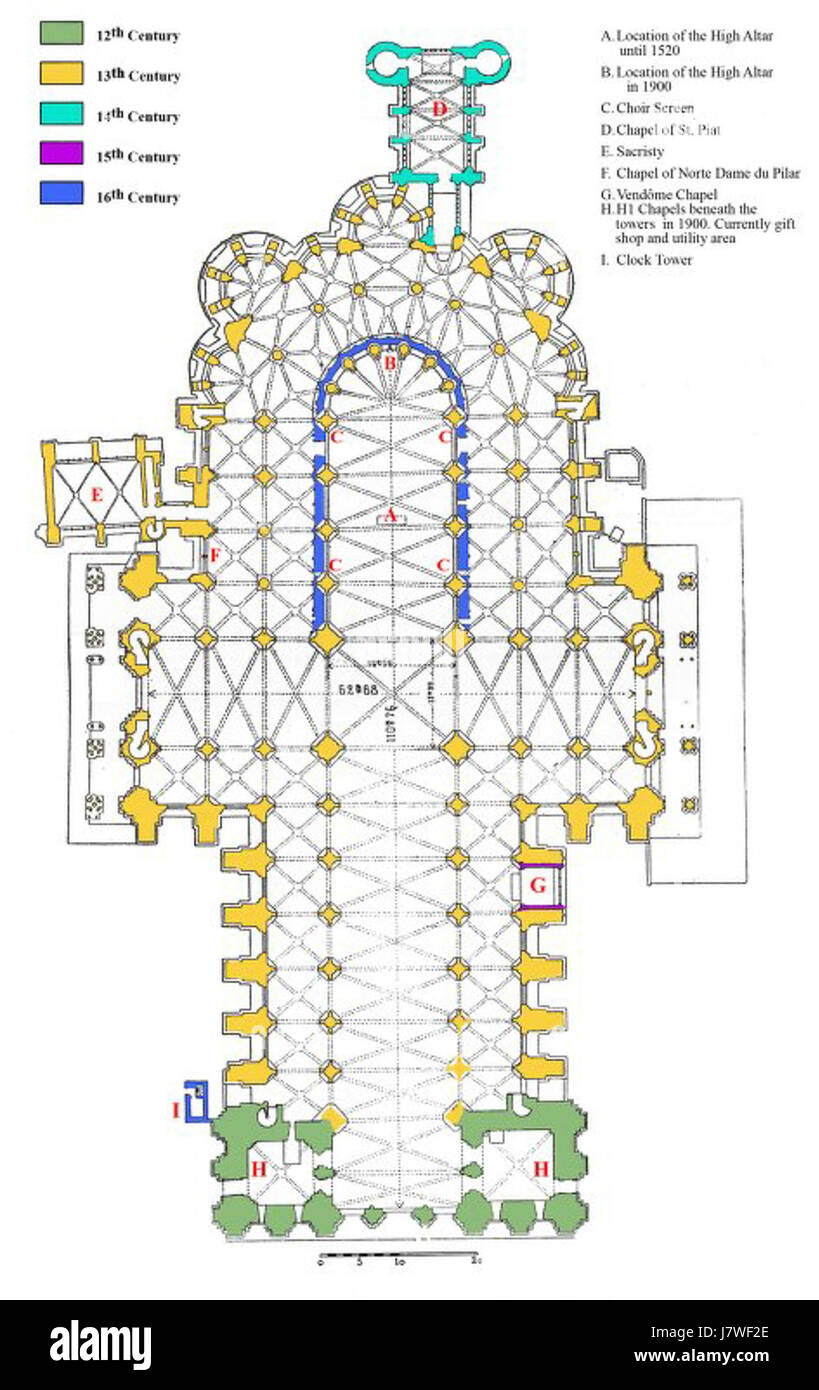 Chartres Cathedral Floor plan 1900 Stock Photo Alamy