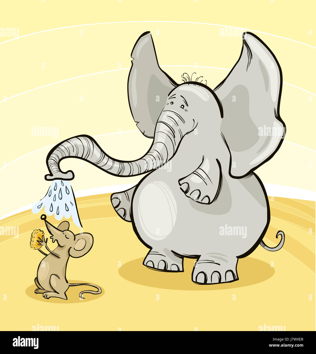 elephant illustration funny cartoon friend comics mouse friendship art  comic Stock Photo - Alamy