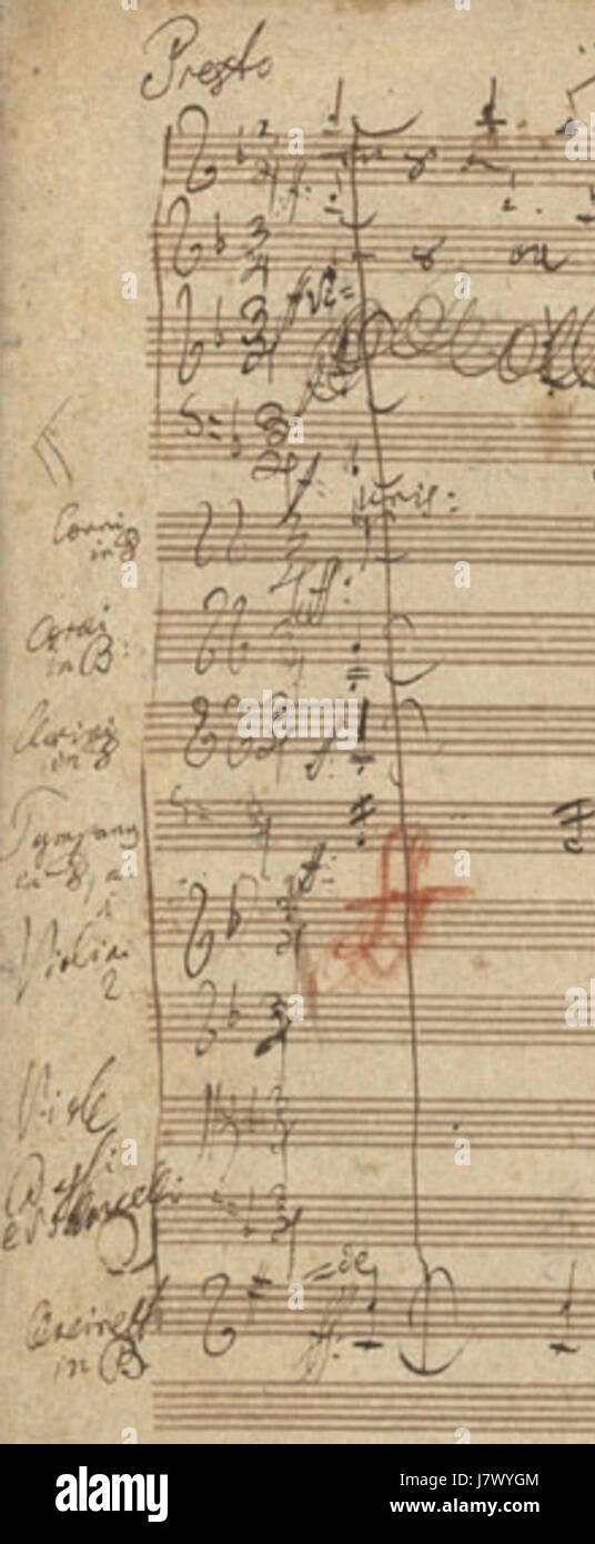 Beethoven 9. Sinfonie 4. Satz Anfangsakkord Stock Photo