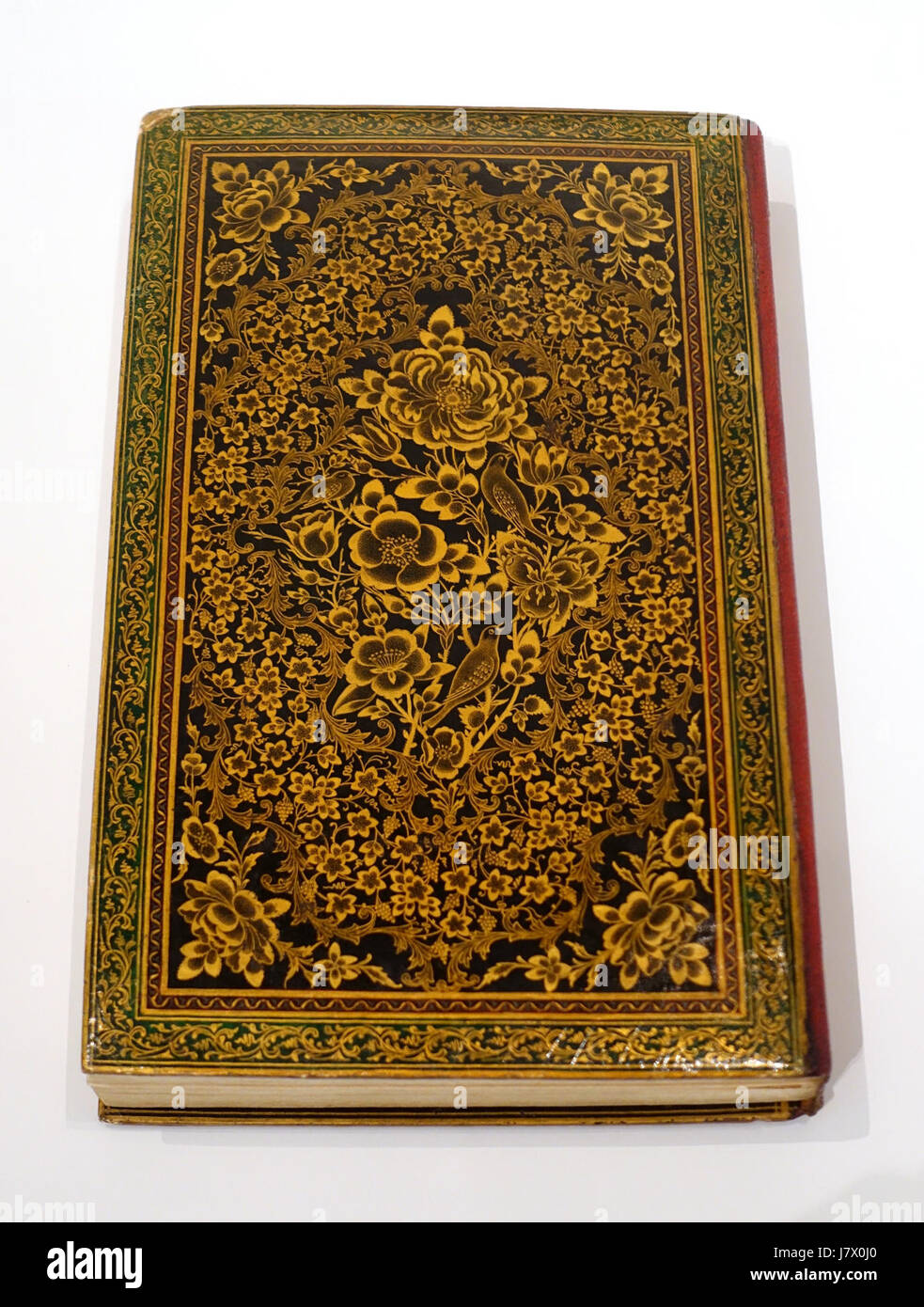 Book binding of Zad al Ma'ad, Iran, 19th century AD, papier mache, oil, paint, gold, lacquer   Aga Khan Museum   Toronto, Canada   DSC07039 Stock Photo