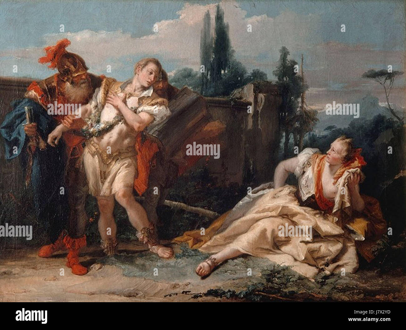 'Rinaldos Trennung von Armida' by Giovanni Battista Tiepolo Stock Photo
