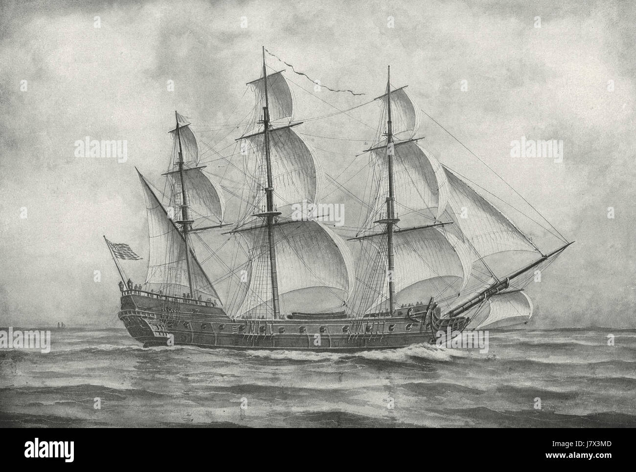 The Bonhomme Richard, Flagship of John Paul Jones during the American