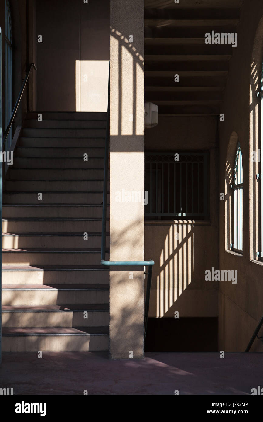 Train station stairway in Pomona, CA Stock Photo