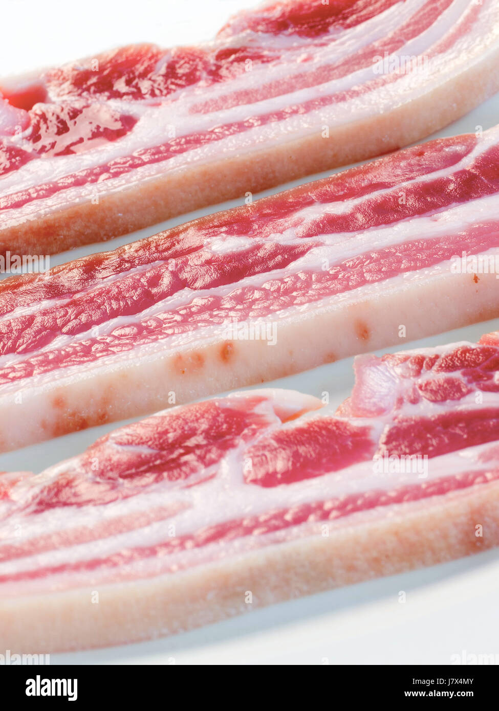raw belly tummy thick wide fat meat protein pork pig food aliment ...