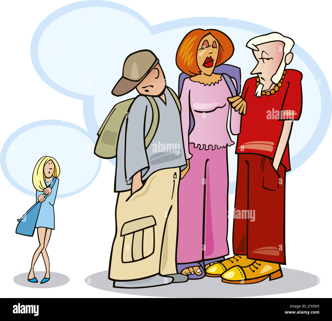 Illustration Shy Problem Cartoon Girl Girls Teens Teenagers Youth Stock Photo Alamy