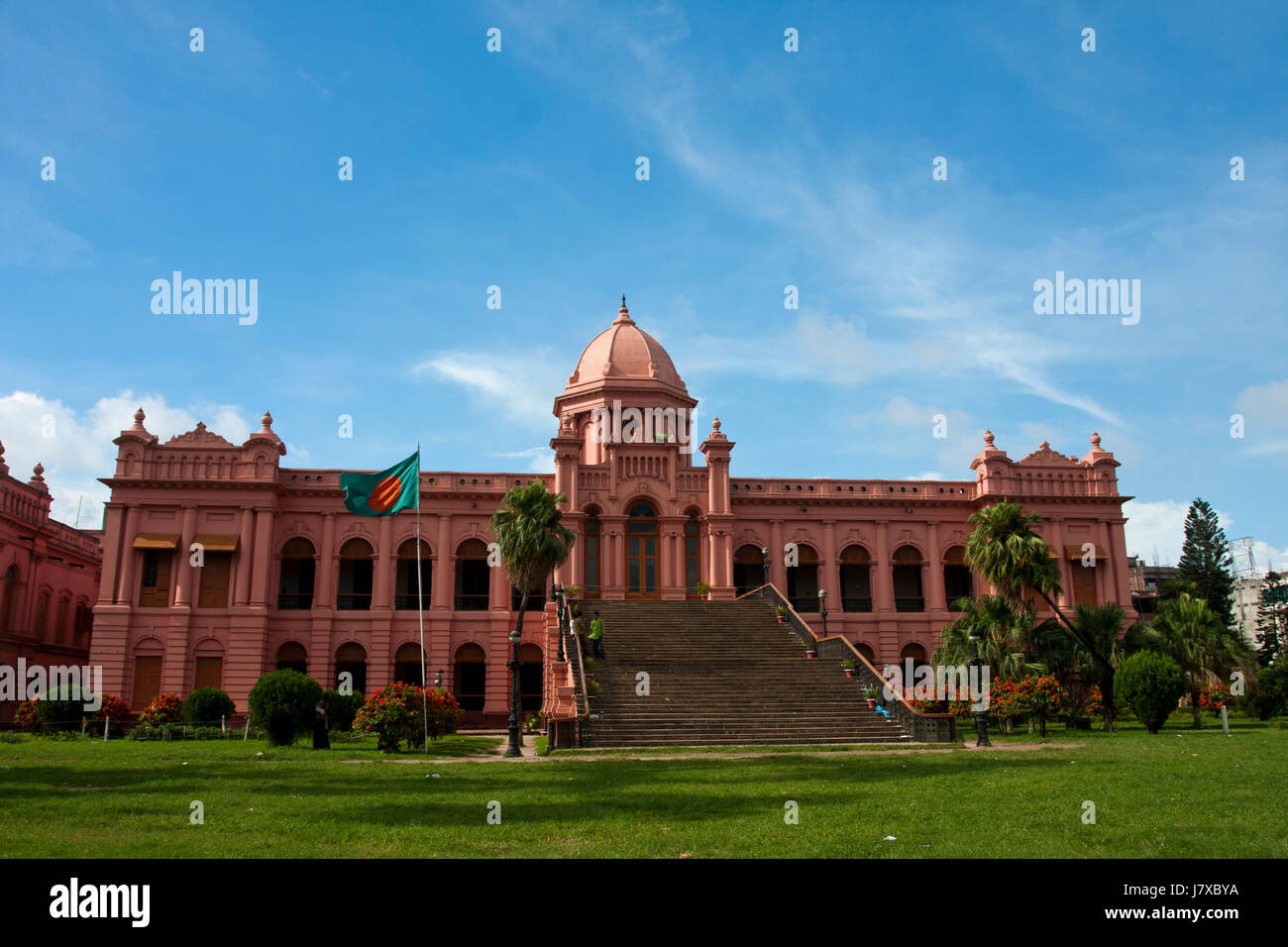 The historic Ahsan Manjil at Kumartoli on the bank of the Buriganga river. Dhaka, Bangladesh. Stock Photo