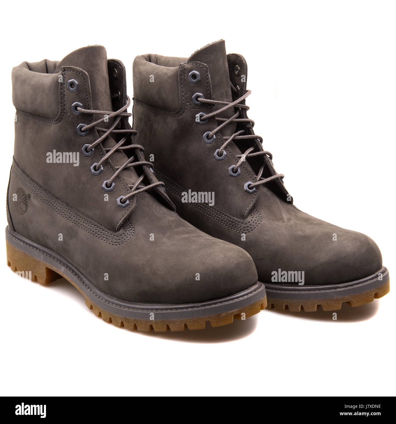 Timberland 6 Inch Premium Grey Nubuck Men's Leather Boots - A114K Stock  Photo - Alamy