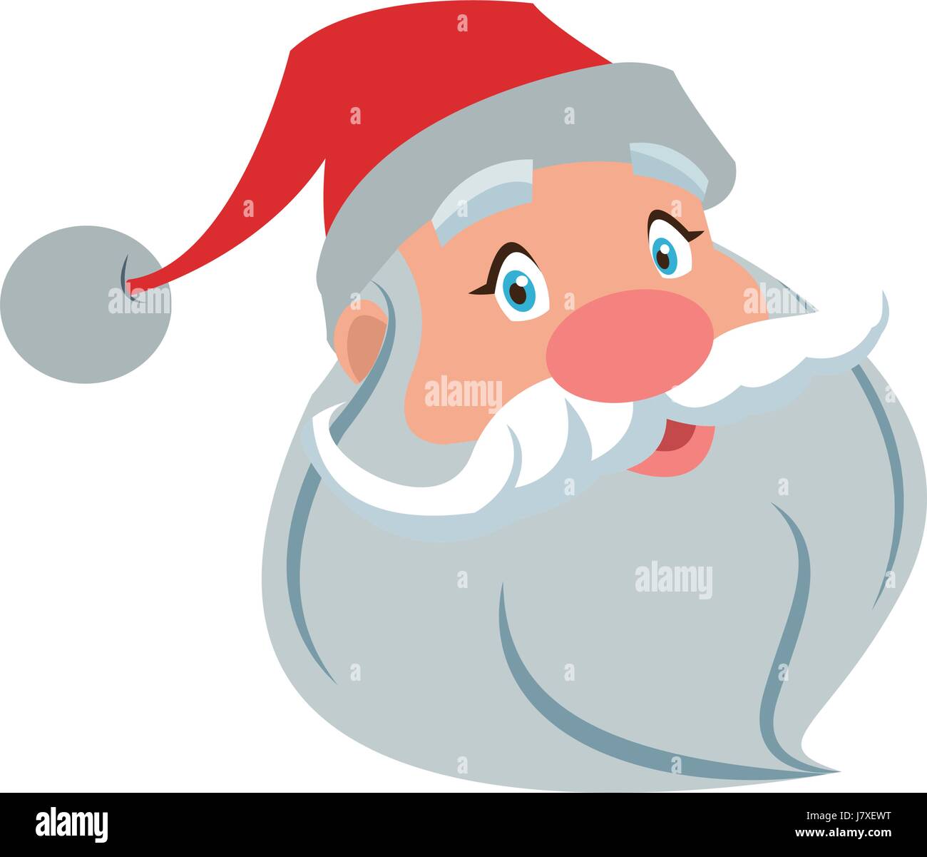 santa clause face with beard and hat. cartoon christmas character cute  father frost vector illustration Stock Vector Image & Art - Alamy