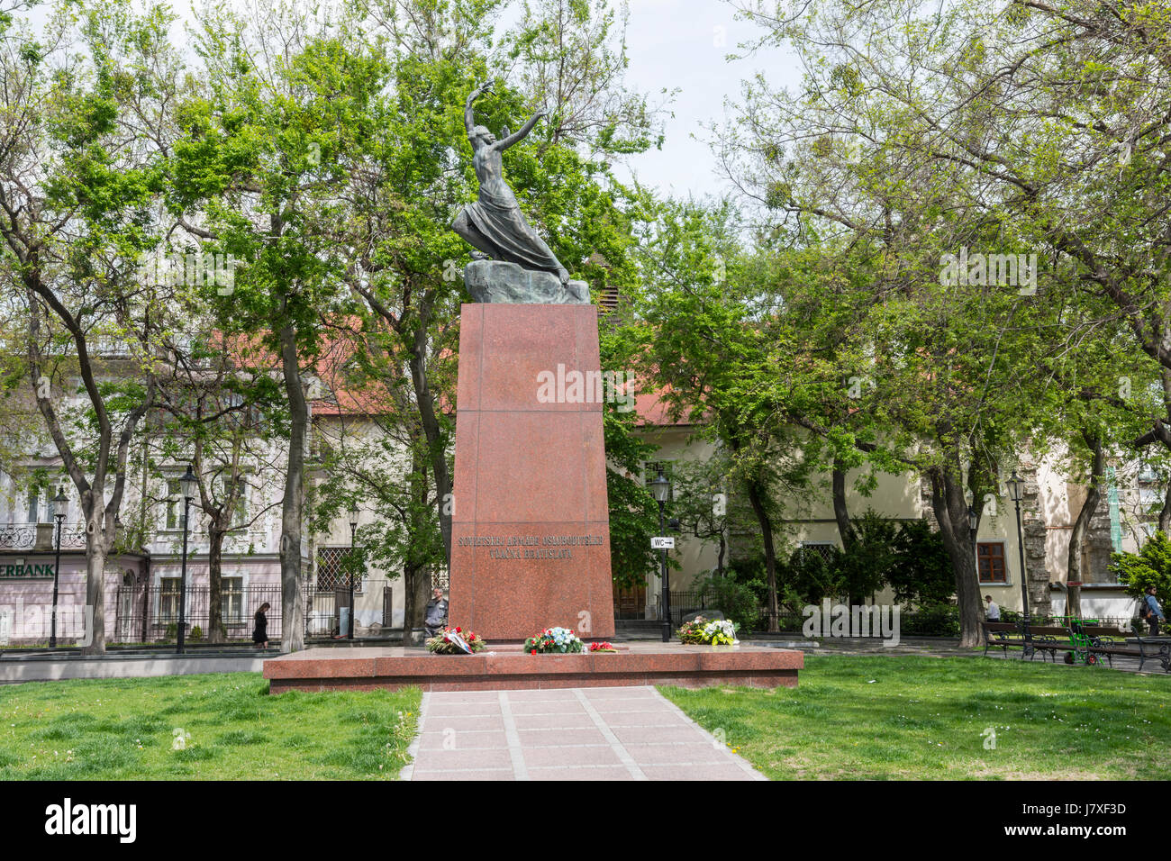 memorial commemorates the liberation of Bratislava by the Red Army on 4 April 1945 Stock Photo