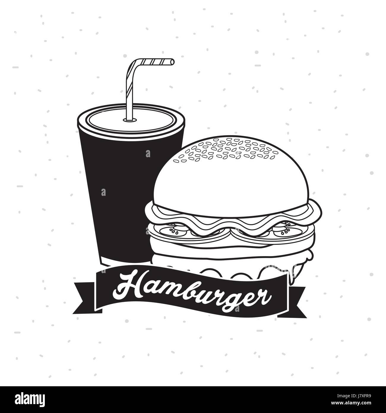 delicous hamburger with soda and ribbon Stock Vector Image & Art - Alamy