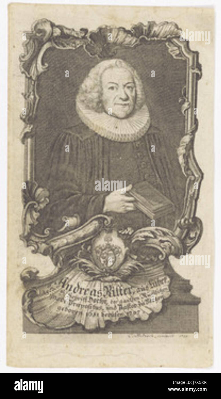 Andreas Ritter by Christian Fritzsch 1755 Stock Photo